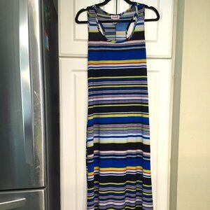 MadRag Vintage Maxi Dress Sleeveless Multi-Color Stripes